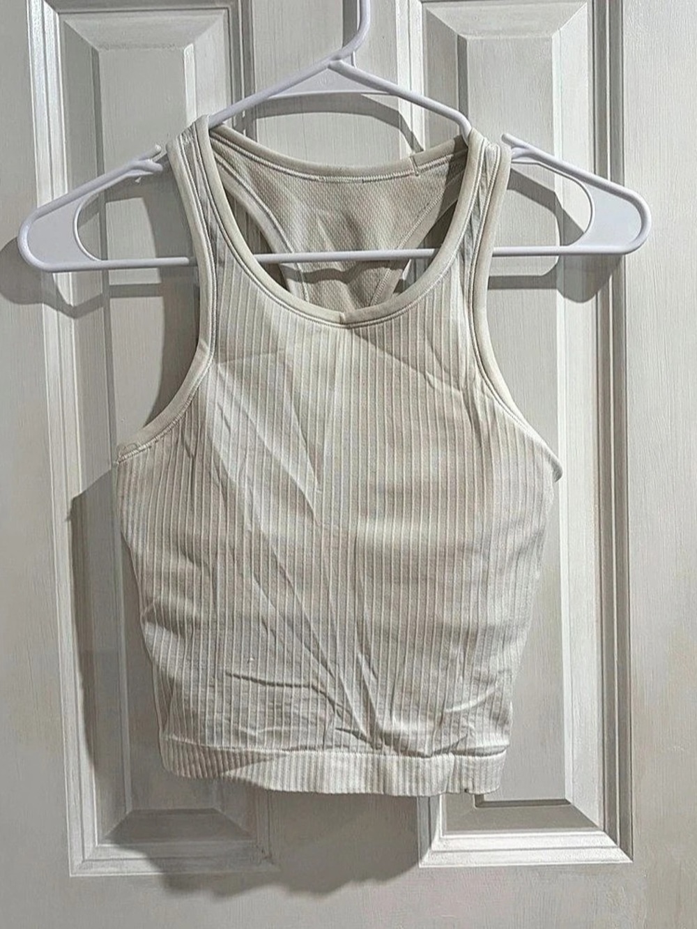 Lululemon Ebb to Street Cropped Racerback Tank Top White Size 4